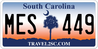 SC license plate MES449