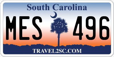 SC license plate MES496