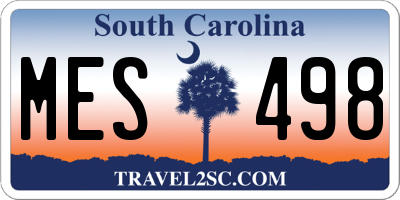 SC license plate MES498