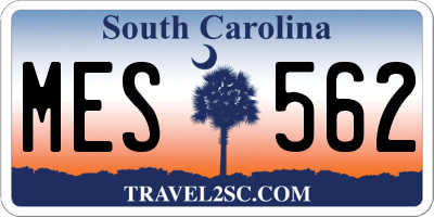 SC license plate MES562