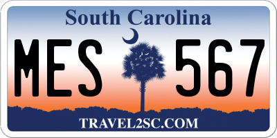 SC license plate MES567