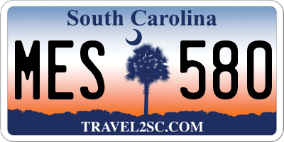 SC license plate MES580