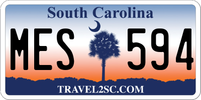 SC license plate MES594
