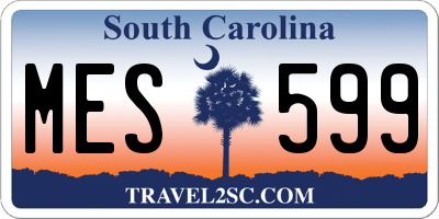 SC license plate MES599