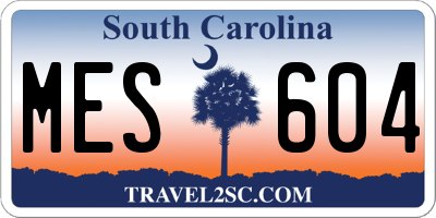 SC license plate MES604
