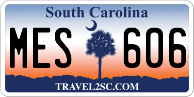 SC license plate MES606