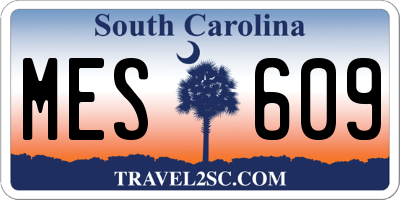 SC license plate MES609