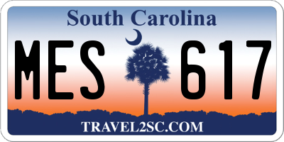 SC license plate MES617