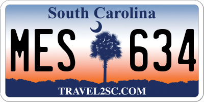SC license plate MES634