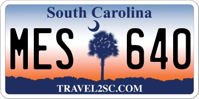 SC license plate MES640