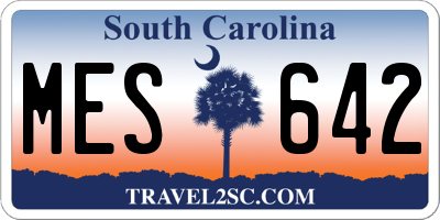 SC license plate MES642