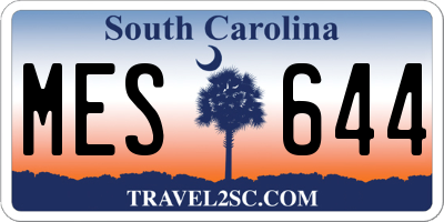 SC license plate MES644