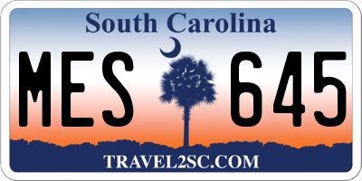 SC license plate MES645