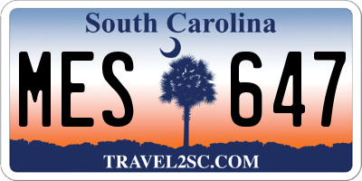 SC license plate MES647