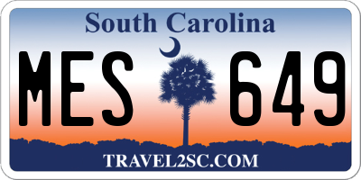 SC license plate MES649