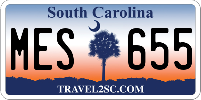 SC license plate MES655