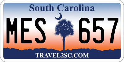 SC license plate MES657