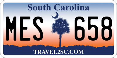 SC license plate MES658