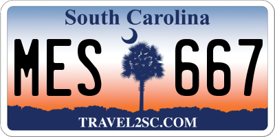 SC license plate MES667