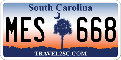 SC license plate MES668