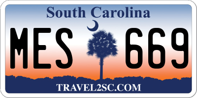 SC license plate MES669