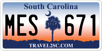 SC license plate MES671