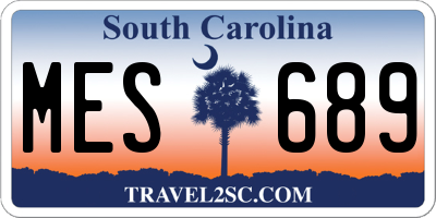 SC license plate MES689