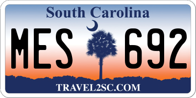 SC license plate MES692