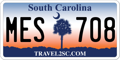 SC license plate MES708