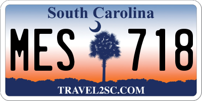 SC license plate MES718