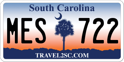 SC license plate MES722