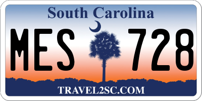 SC license plate MES728
