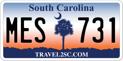 SC license plate MES731