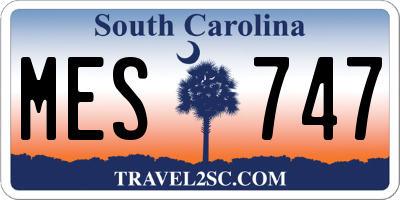 SC license plate MES747