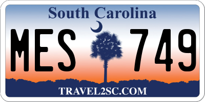 SC license plate MES749