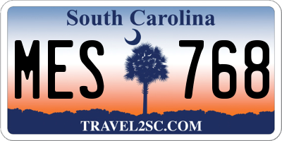 SC license plate MES768
