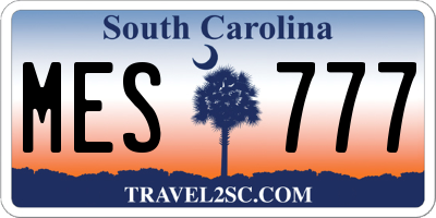 SC license plate MES777