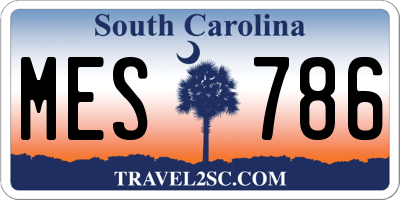 SC license plate MES786