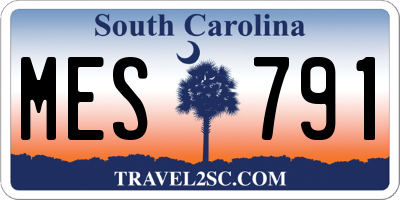 SC license plate MES791