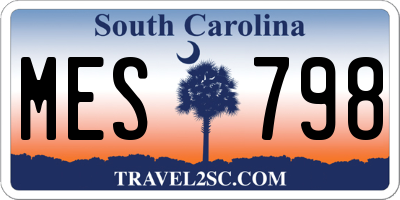 SC license plate MES798