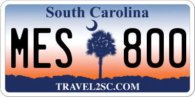 SC license plate MES800