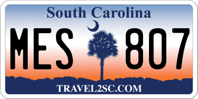 SC license plate MES807