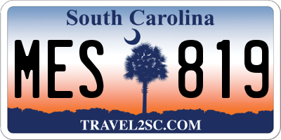 SC license plate MES819