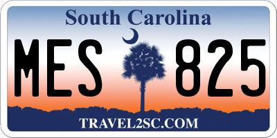 SC license plate MES825