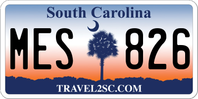 SC license plate MES826