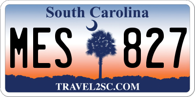 SC license plate MES827
