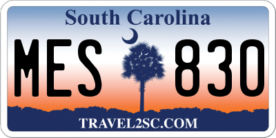 SC license plate MES830
