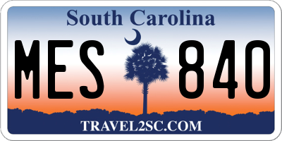 SC license plate MES840