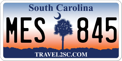 SC license plate MES845