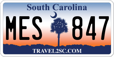 SC license plate MES847